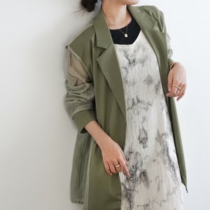 【2025新作　人気商品　即納】シアーコンビジャケット（カーキ・ブラック）大きめ　ゆったり　シャツ