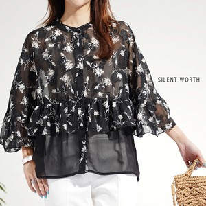 Button Shirt/Blouse Jacquard Floral Pattern Switching [2025 NEW]