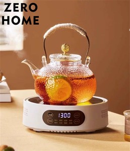 本格耐熱ガラス 手提げ急須ポット 700ml/900ml 金槌目加工 電陶炉対応 和風茶器