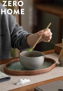 窯変え荒陶点茶碗 百本立抹茶茶筅立 4点セット - 抹茶ツールコンプリート套装