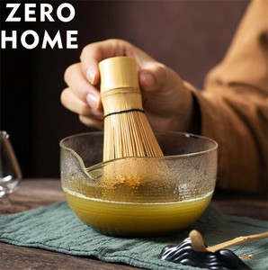 透明ガラス製抹茶碗7点セット 百本立付き 茶道用抹茶用具