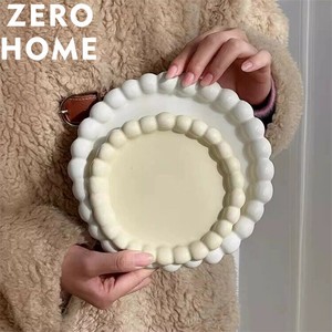 フレンチビーズ縁取り マルチプレート 朝食パスタ皿・デザート皿・アクセサリートレー・撮影用小物