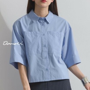 Button Shirt/Blouse Half Sleeve Overshirt