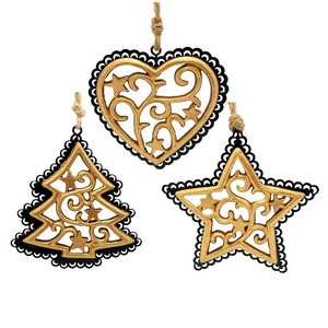 クリスマスオーナメント3個セット（スター＆ツリー＆ハート）