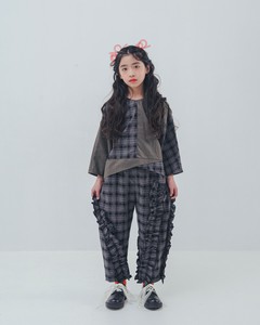 【unica】　チェックアシメフリルパンツ　KIDS　S-XL（115-155cm）