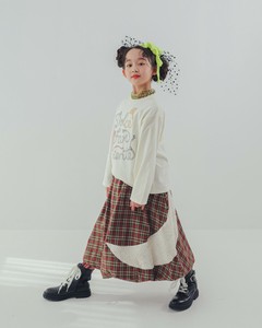 Kids' 3/4 Sleeve T-shirt Shaggy Check Balloon Skirt UNICA kids 115 ~ 155cm