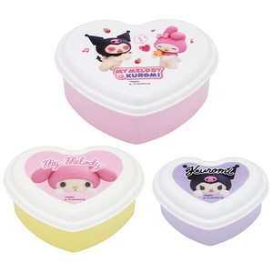 【公式】 入子式ふわっとシール容器 3P (ハート) 【マイメロディ・クロミ Netflix柄】 スケーター