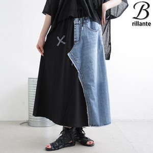 デニムドッキング斜め切替フレアスカート　2025aw　BRILLANTE東京（200245）