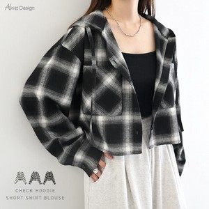 Button Shirt/Blouse Check Short Length