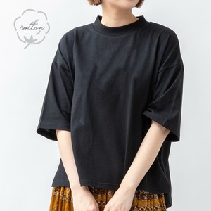 【2025新作】リピート決定！　綿100％ボトルネック五分袖Tシャツ　　綿100％