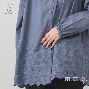 Button Shirt/Blouse Scallop Embroidery