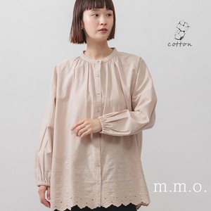 Button Shirt/Blouse Scallop Embroidery