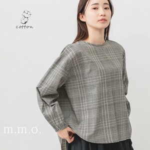 【2025AW新作】チェックギャザー長袖ブラウス　　チェックブラウス