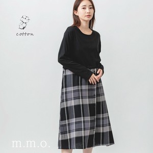 【2025AW新作】異素材ドッキング　天竺×先染めチェックワンピース