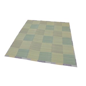 大島屋 い草ふっくらラグ 唐草市松 グレー 180x180cm