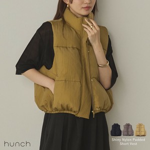 【予約販売/9月下旬納期】光沢ナイロン 中綿ショートベスト 2025新作 A/W
