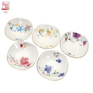＆藍●日本製 美濃焼 ギフト セット 和食器 食器 陶器●花水彩多用鉢 セラミック藍