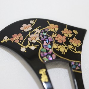【かんざし】梅に螺鈿蒔絵　黒  (1171-1078-001)