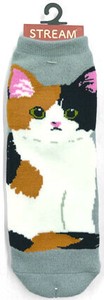 【秋冬新作】婦人ミケ猫裏パイルロークルー