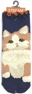 【秋冬新作】婦人ふさ猫裏パイルロークルー