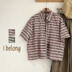 【新作】WinterGirl柄コットンプリントシャツ　ショート丈　ボックス　綿100％　2柄展開