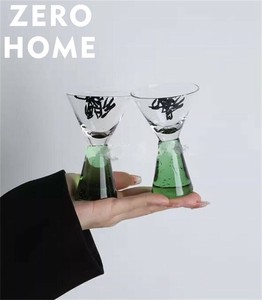 55ml レトロ高台ガラス クリエイティブグラス 飲料用