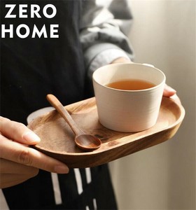 木製カフェトレイ コーヒーカップとお皿の収納台 手作り胡桃材