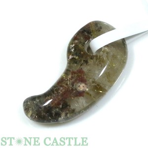 ☆一点物☆【置き石】勾玉 太陽タイチンルチルクォーツ 約12x22mm No.10 【天然石 パワーストーン】