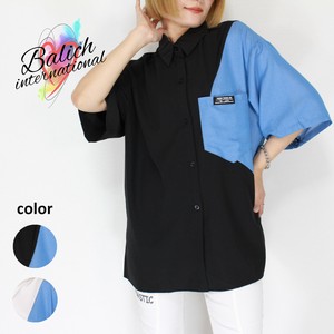 【再販 人気シャツ】バイカラー ビッグシルエット ボーリングシャツ