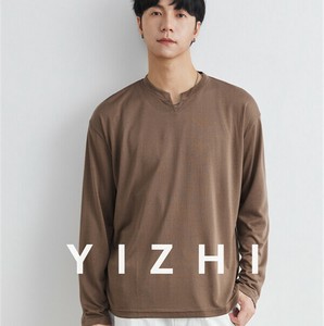 P22413 Tシャツ メンズ トップス 2025秋新作日系 長袖 無地 ファッション カジュアル