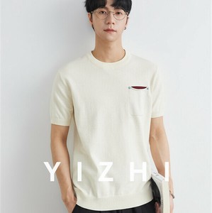 P22418 2025夏秋新作日系 無地 ファッション カジュアル Tシャツ メンズ トップス 半袖 ポッケト