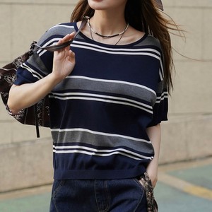 u28792トップス レディース Tシャツ ストライプ カットソー 短袖 2025夏秋新作