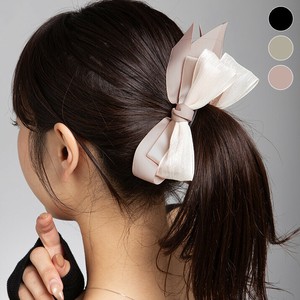 ヘアクリップ《異素材ミックスリボンバナナクリップ 全3色》