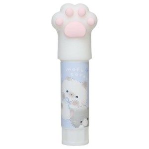 【文房具】マスコット付きスティックのり もふころりん ねこ