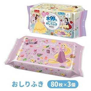 レック(LEC) おしりふき 80枚×3個 ディズニープリンセス／ディズニー