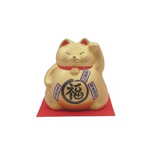 M7894 ジャンボバンク 貯金箱 まる福猫 招き猫 金