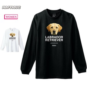 【予約】 長袖Tシャツ ラブラドールレトリーバー 犬 ドッグ ペット アニマル プリント ロンT レディース