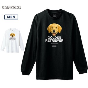 【予約】 長袖Tシャツ ゴールデンレトリバー 犬 ドッグ アニマル プリント ロンT メンズ ユニセックス