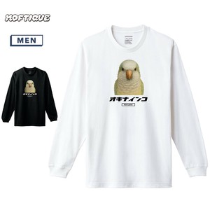 【予約】 長袖Tシャツ オキナインコ 鳥 ペット アニマル プリント ロンT トップス メンズ ユニセックス