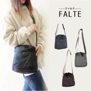 カジュアル  巾着 ショルダー バッグ  斜め掛け 軽量 撥水 ブラック グレー チャコール