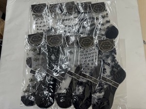 婦人シースルーソックスクルー丈　（モノトーンベース）