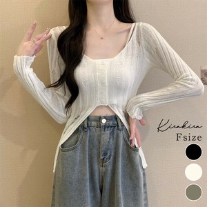 カーディガン《ダメージスリムニットカーディガン 全3色》