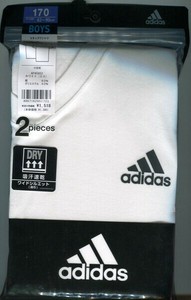 限定数特価【グンゼ】adidas2枚組子供VネックTシャツ