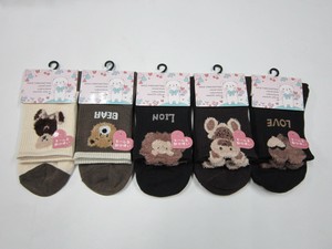 婦人綿混部分モールソックス1P
