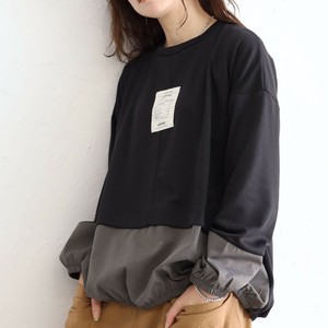裾切り替えフロントワッペン付き丸首長袖トップスchouchou（シュシュ）2025新作秋冬AW