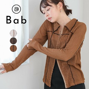 【予約販売】ウェーブメロウホックシャツトップス◇ストレッチが効いた【8月29日頃出荷予定】2025秋冬新作