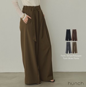Pre-order Full-Length Pant Stripe Pleated Wide Pants [2025 NEW] Autumn/Winter