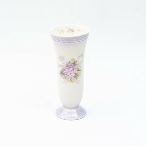 ＜新作・予約＞【日本製】エレガンス花瓶［花柄/カントリー雑貨/陶器/スミレ/大人可愛い］
