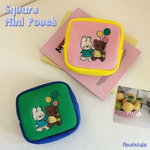 選べる2カラーアニマル刺繍スクエアミニポーチ czysbg01477