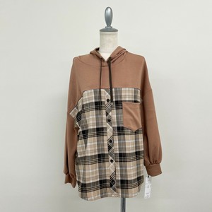 ダンボールニット×チェックプルオーバー